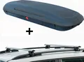 VDP-CA480 Dachbox 480 Ltr Carbon Look abschließbar + Alu Relingträger VDP CRV135 kompatibel mit für Skoda Roomster Scout ab 09 abschließbar