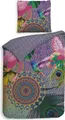 ZO! Home Renforcé Bettwäsche Digital - Kolibri - Mandalas, grau 135 x 200 cm Kolibri, bunte Mandalas auf grauem Hintergrund