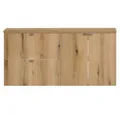 Lomadox Doppelwaschtisch NEWPORT-56-OAK, 120cm, in Eiche, Metallgriffe Chrom glänzend
