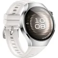 Watch 5 42mm (Soc-L19L), Smartwatch silber/weiß, Komposit-Armband in weiß, Gehäuse aus Edelstahl