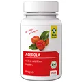 Raab Vitalfood Bio Acerola-Kapseln, 80 Stück, hochdosiert mit natürlichem Vitamin C, vegan, Extrakt, Acerola-Kirsche