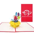 Pop Up Karte "Clown mit Luftballons“ - 3D Geburtstagskarte für Junge & Mädchen