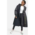 Winterjacke MARIKOO "Tjadee", Damen, Gr. L, grau (anthrazit), Obermaterial: 90% Polyacryl, 8% Viscose, 2% Elasthan; Innenmaterial: 100% Polyester; Futter: 100% Polyester, Jacken, Langer Wickelmantel