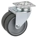 Lenkrolle mit Platte 50 x 18 mm, Tragkr. 80 kg