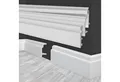 marbet design Sockelleiste, weiß HDPS Kunststoff - 2 Meter Fußleisten Profil Fußbodenleisten Abschlussleisten Boden Leisten Kabelkanal (HF-1 108x24 mm, Musterstück)