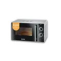 SEVERIN 2-in-1 Mikrowelle mit Grill 700 W, Grillofen mit 9 Automatikprogrammen, Mikrowelle mit Grillrost und Drehteller, silber-schwarz, MW 7771