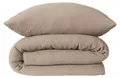 Schiesser Bettwäscheset Molly | 2-teilig | Uni | Musselin | 100% Baumwolle |   | Reißverschluss | 135x200cm + 80x80cm | Taupe