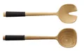ASA SELECTION Besteck-Set Salatbesteck mit schwarzem Nylongriff, Akazienholz, Besteck