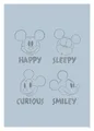 Bild KOMAR "Mickey Blue Emotions", blau (farbe bild(er): blau, schwarz), B:50cm H:70cm