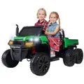 UTV-Kinder-Elektroauto A730 mit 6x4 Vierradantrieb, 2-Sitzer, Kippmulde, Fernbedienung, EVA-Reifen (Grün/Schwarz)