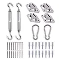 Sekey Sonnensegel Befestigungs Kit Zubehör Montage 8 Zoll, zur Befestigung von rechteckigen und quadratischen Sonnensegel, Karabiner Montageset aus Edelstahl, 40-teilig
