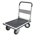 DEMA Plattformwagen 300 kg – Transportwagen, Handwagen, Plattformtrolley – stabil, mobil, langlebig, mit Luftbereifung – Werkstatt, Lager, Umzug, Garten, Materialtransport
