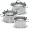 classbach® Topfset 6-teilig, Kochtopf Set Edelstahl für alle Herdarten (Induktion-, Gasherd, Ceranfeld, Elektroherd) spülmaschinenfest Kochtopf ...