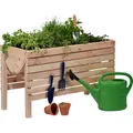 dobar® 58196e großes Hochbeet | Erhöhtes Gemüsebeet | Kräuterbeet aus Holz | Pflanzkasten für Balkon/Garten/Terrasse | Salatbeet für die Anzucht | 100 x 45 x 60 cm | Natur