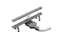 Aquabad® Duschrinne Slim Pro Edelstahl, Haarsieb, Viega-Siphon, Komplett-Set, Design: Gebürsteter Edelstahl