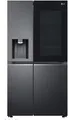 LG GSXV90MCDE Side-by-Side Kombination, 91cm breit, 635 L, NoFrost, Eis-, Crushed Ice- und Wasserspender, Craft Ice, Festwasseranschluss, Edelstahl schwarz matt
