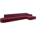 ECKSOFA Ottomane Rechts IREA-L3-v4 - 412x165x77 cm Bordeauxrot