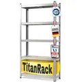 KARAT Schwerlastregal Grizzly - Bis zu 1250 kg Traglast - Schnelle Montage durch Stecksystem - 200 x 120 x 60 cm - Verzinkt