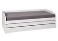 Inter Link Funktionsbett aus Massivholz in Weiss (BxHxT: 97x65x209 cm)