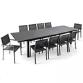 Oviala Gartentisch-Set, ausziehbar, 256-320 cm und 10 Sitzplätze