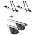 2x Fahrradträger SAGITTAR + Dachträger VDP kompatibel mit für Alfa Romeo Giulia 4 Türer ab 2016
