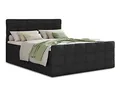 Sofnet Boxspringbett Best Lux mit Fußteil, 2 Bettkästen und Topper - Doppelbett, Bonell-Matratze, Polsterbett, Bett, Betten, Bettgestell, Schlafzimmer (Schwarz (Inari 100), 140 x 200 cm)