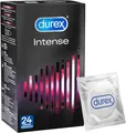 Durex Intense Kondome mit Noppen, Rippen & mit Gel befeuchtet Minzaroma 24 Stück