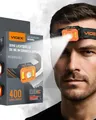 Videx Kopflampe Stirnlampe LED wiederaufladbar I Camping & Wander Zubehör I Lauflicht mit usb c aufladbar I Lauflampe mit Akku und rotlicht zum Joggen I H085 400Lm 5000K