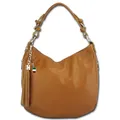 Florence Echtleder Hobo Bag Damen tan braun Schultertasche Umhängetasche OTF134N
