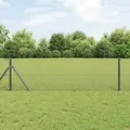 vidaXL geschweißter Drahtzaun grau 0.4x25 m Stahl