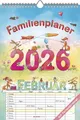 Alpha Edition - Familienplaner Cartoon 2026 - Bildkalender 23,7x34 cm - 6 Spalte