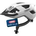 ABUS Fahrradhelm Aduro 3.0 LED - Sportiver City-Helm in stilvollem Design für alltägliche und sportliche Touren - mit Rücklicht - für Damen und Herren - Größe S, Weiß