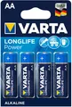VARTA Alkaline Batterien 1,5V AA Longlife Power Batterie Blisterpackung 4 ER