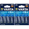 VARTA Alkaline Batterien 1,5V AA Longlife Power Batterie Blisterpackung 8 ER