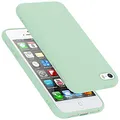 Cadorabo Hülle kompatibel mit Apple iPhone 5 / 5S / SE 2016 Hülle Silikon Handyhülle für iPhone 5 / 5S / SE 2016 Case aus flüssigem Silikon- Kratzfeste dünne TPU Schutzhülle - Liquid HELL GRÜN