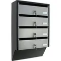 Rottner Briefkasten T06209 Depot 4 silber/schwarz, aus Stahl, 60 x 39 x 14 cm