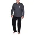 Moonline Pyjama Schlafanzug Herren lang in Übergröße (XXL-5XL) aus Baumwolle 4XL