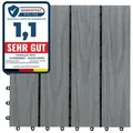 FLOORDIREKT Terrassenfliese Classic - Witterungsbeständig & Pflegeleicht - Grau - 30 x 30 cm - 11er Set