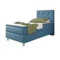 Boxspringbett - blau - mit Topper - H3 - 90x200 cm