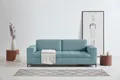 3-Sitzer "Grazzo, zeitlos und elegant, moderne Sitzheftung", hochwertige Stoffe aus recyceltem Material, Steppung im Sitzbereich, eisblau B/H/T: 218 cm x 80 cm x 90 cm