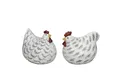finehomegarden Osterfigur Hahn Henne weiss/schwarz Ø7x10,5cm H8,5cm Polyresien 2fach sort. (2 St), Landhaus Ostern Figur Osterdekoration Deko / Paket