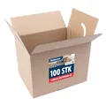Versandkarton klein 100 Stück | Päckchen mit Automatikboden | braune Kartons zum Verschicken Außenmaß 185 x 135 x 140 mm | Faltkarton für Versand