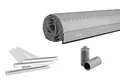 Schellenberg 39015 120 x 140 cm grau, Rolladenpanzer Set PVC Maxi für 60 mm Stahlrohrwellen, Breite kürzbar, inkl. Rolladen Aufhängefeder, Alu-Endleiste, Rolladenstopper