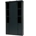 Livetastic Mehrzweckschrank Slide Barn, Schwarz, Holz, Kiefer, massiv, 4 Fächer, 4 Schublade(n) Schubladen, 122x230x37 cm, stehend, Waschküche, Mehrzweckschränke