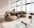 DELIFE Big-Sofa Edina, Mikrofaser Taupe Vintage 330x170 cm