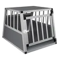 EUGAD Hundetransportbox Aluminium, Hundebox Auto Kofferraum für mittlere/kleine Hunde,Autotransportboxen Hunde mit Sicherheitsverschluss,Alu Hundebox Tiertransportbox für Hund Katzen 54x69x51cm