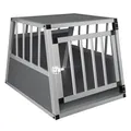 EUGAD Hundebox Transportbox Hundetransportbox aus Alu Auto Grau/Silber 0006LL
