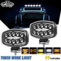 2X Led Arbeitsscheinwerfer gelb/weißes Licht Offroad  12V/24V Traktor LKW Bagger