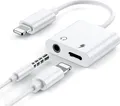 Apple IPhone Lightning Splitter auf Klinke Aux Audio Adapter Kopfhörer Weiß