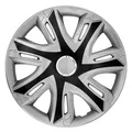 Radkappen Auto 15 Zoll 4er Set ABS Schwarz Silber Supernova